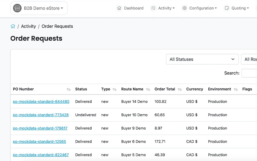 transaction monitoring screen